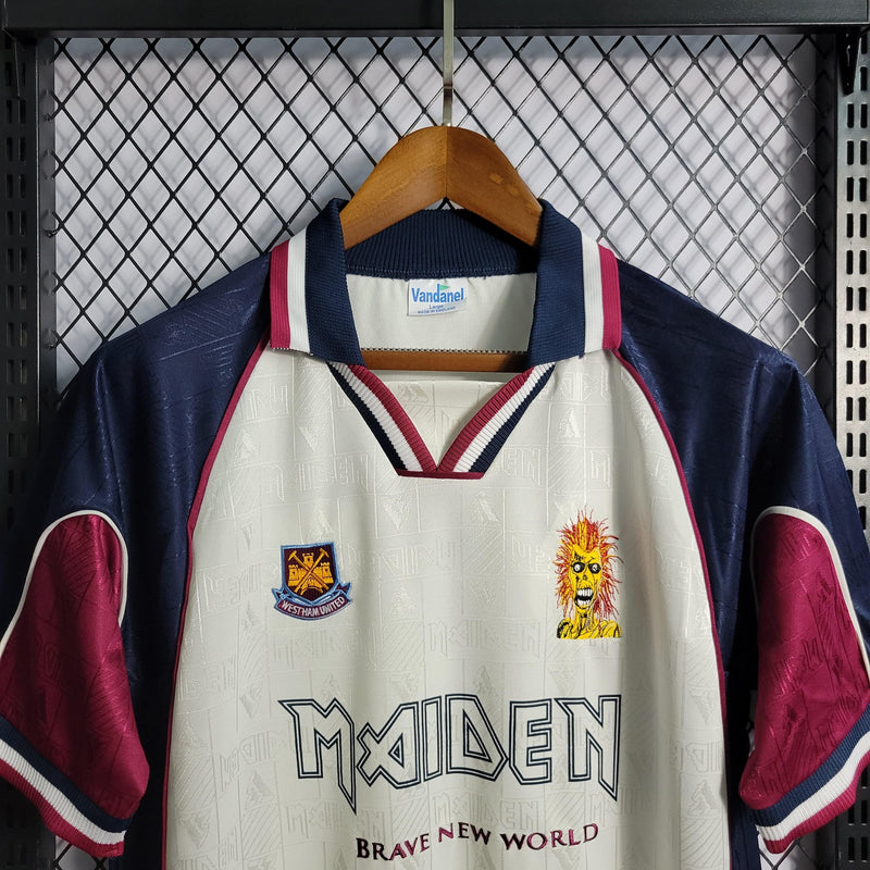 Camisa West Ham 1999 Retrô Iron Maiden - Branca